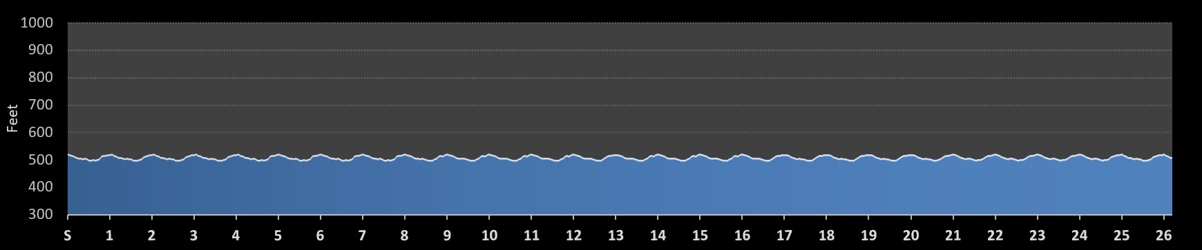 Three Days at the Fair Marathon (Spring) Elevation Profile