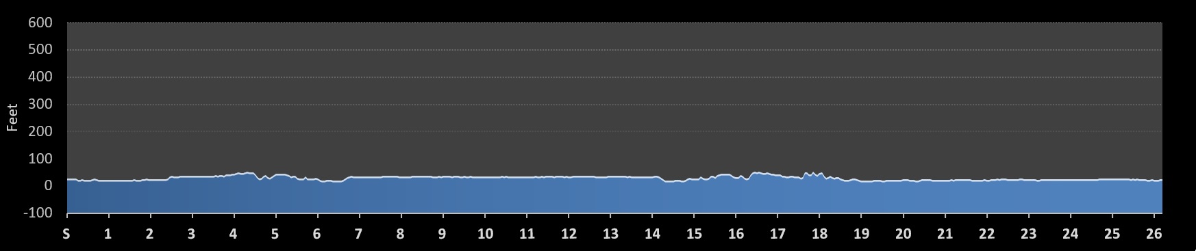 Foot Traffic Flat Marathon Elevation Profile