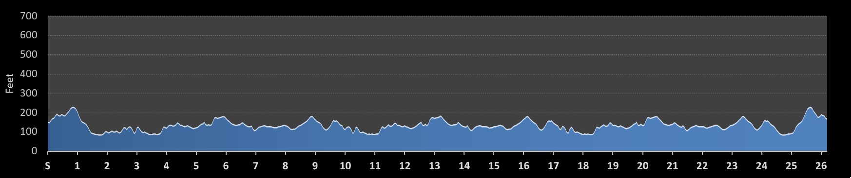 George Washingtons Birthday Marathon Elevation Profile