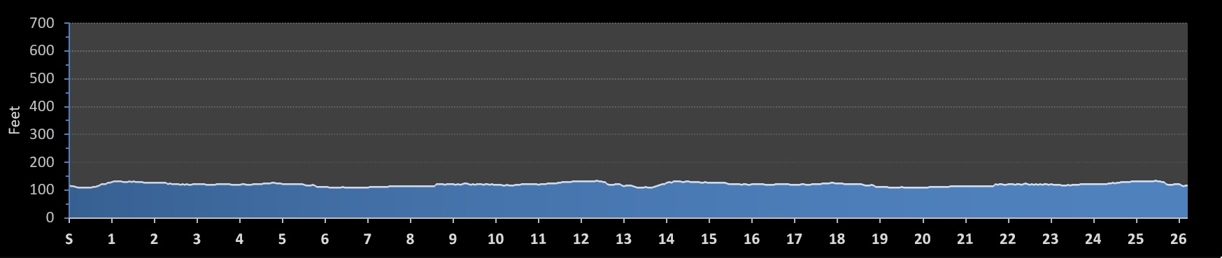 McAllen Marathon Elevation Profile